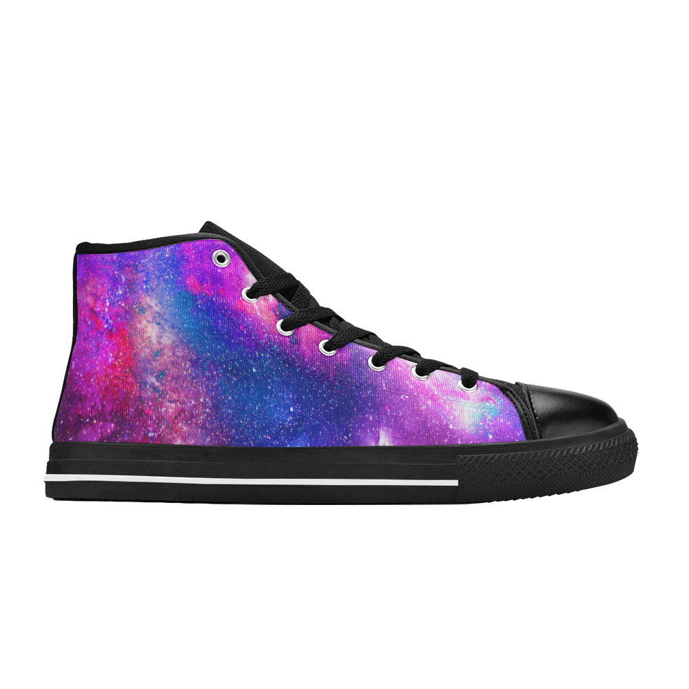 Mystical fantasy deep galaxy space - Interstellar cosmic dust Men’s Classic High Top Canvas Shoes (Model 017)