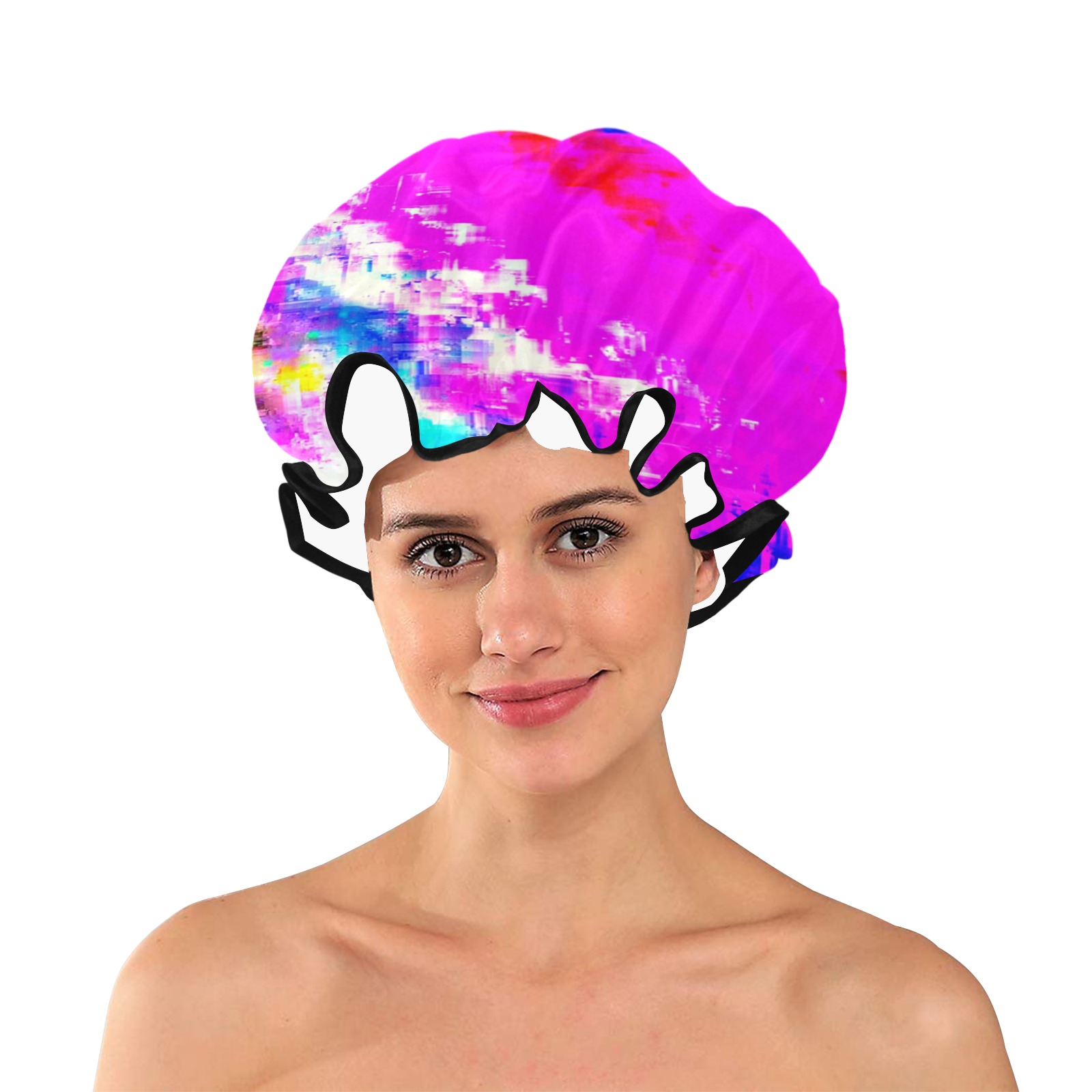 Glitchy Pinkness Shower Cap