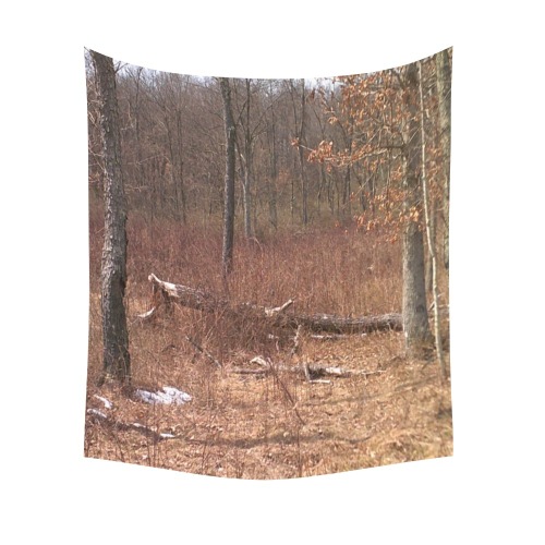 Falling tree in the woods Polyester Peach Skin Wall Tapestry 51"x 60"