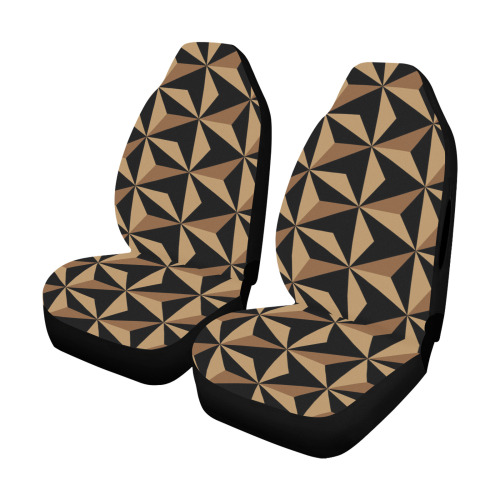 Sacred Geometry brown and black Car Seat Cover Airbag Compatible (Set of 2)