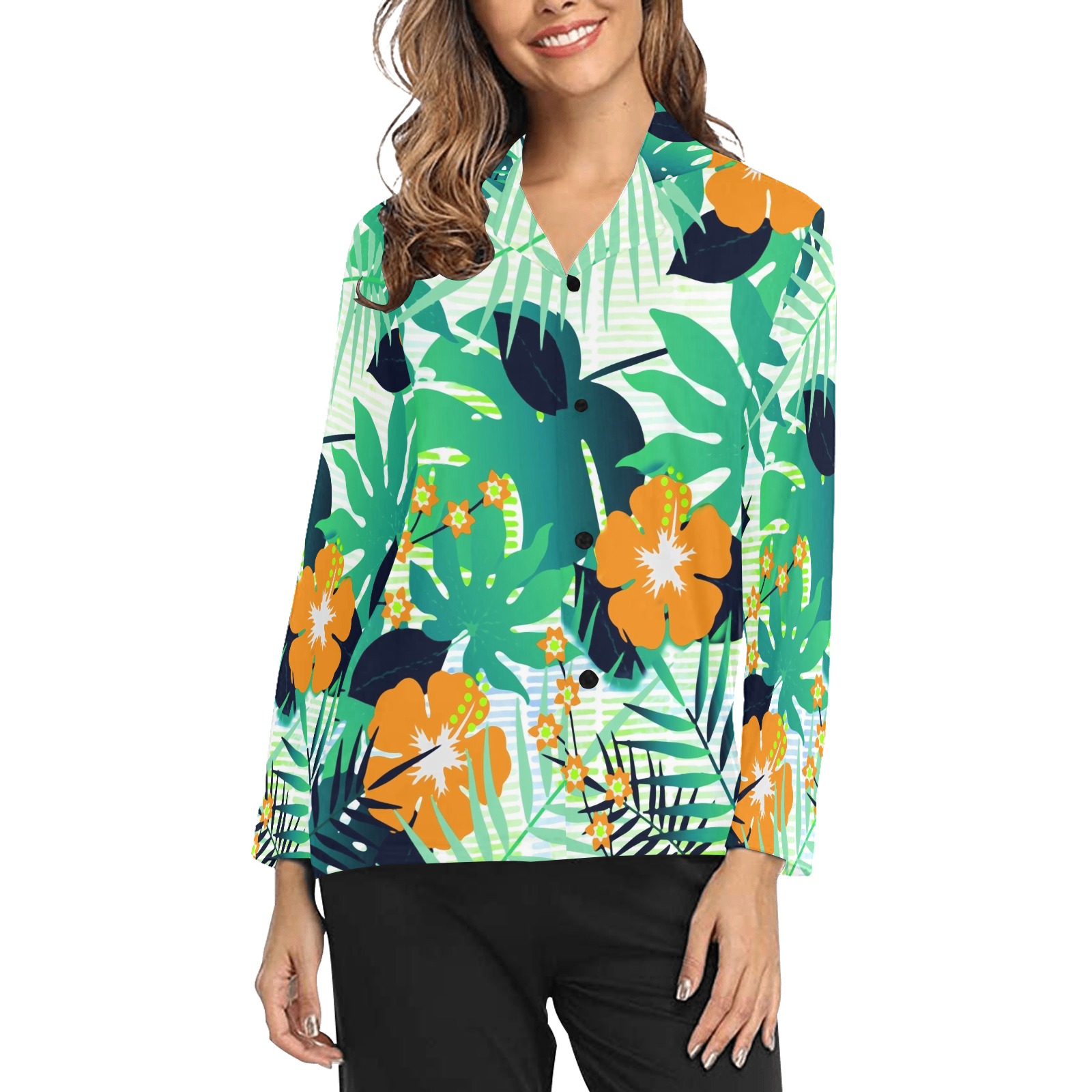 GROOVY FUNK THING FLORAL Women's Long Sleeve Pajama Shirt