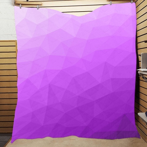 Purple gradient geometric mesh pattern Quilt 60"x70"