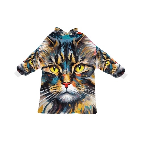 Beautiful Norwegian forest cat colorful face art.