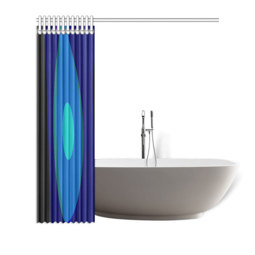 Dimensional Blue Abstract 915 Shower Curtain 72"x72"