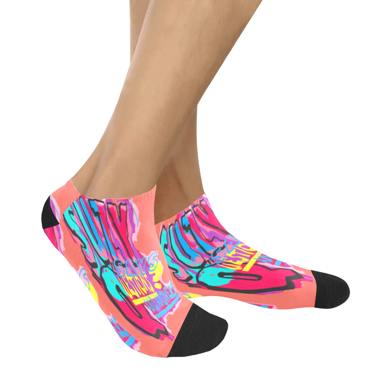 SUZY.Q.LOGO.offpnk Women's Ankle Socks