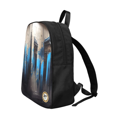 graffiti building's black and blue Fabric School Backpack (Model 1682) (Large)
