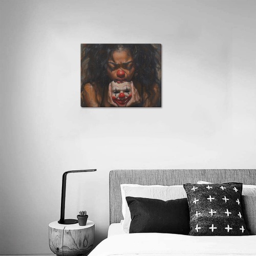 Tears behind the smile 1 Upgraded Canvas Print 14"x11"
