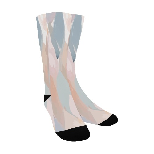 Elegant abstract shapes of soft pink, blue colors Men's Custom Socks