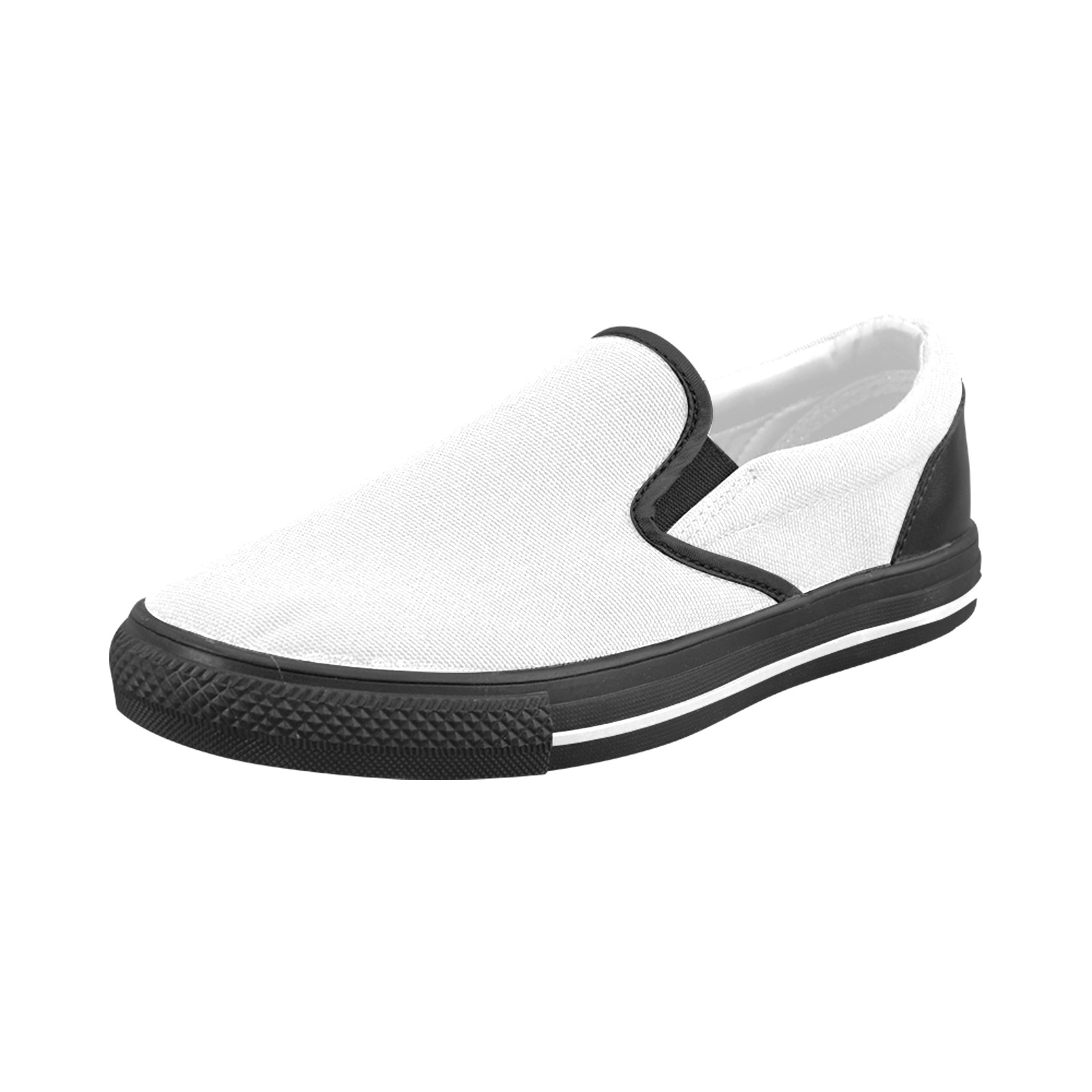 color white Men's Slip-on Canvas Shoes (Model 019)