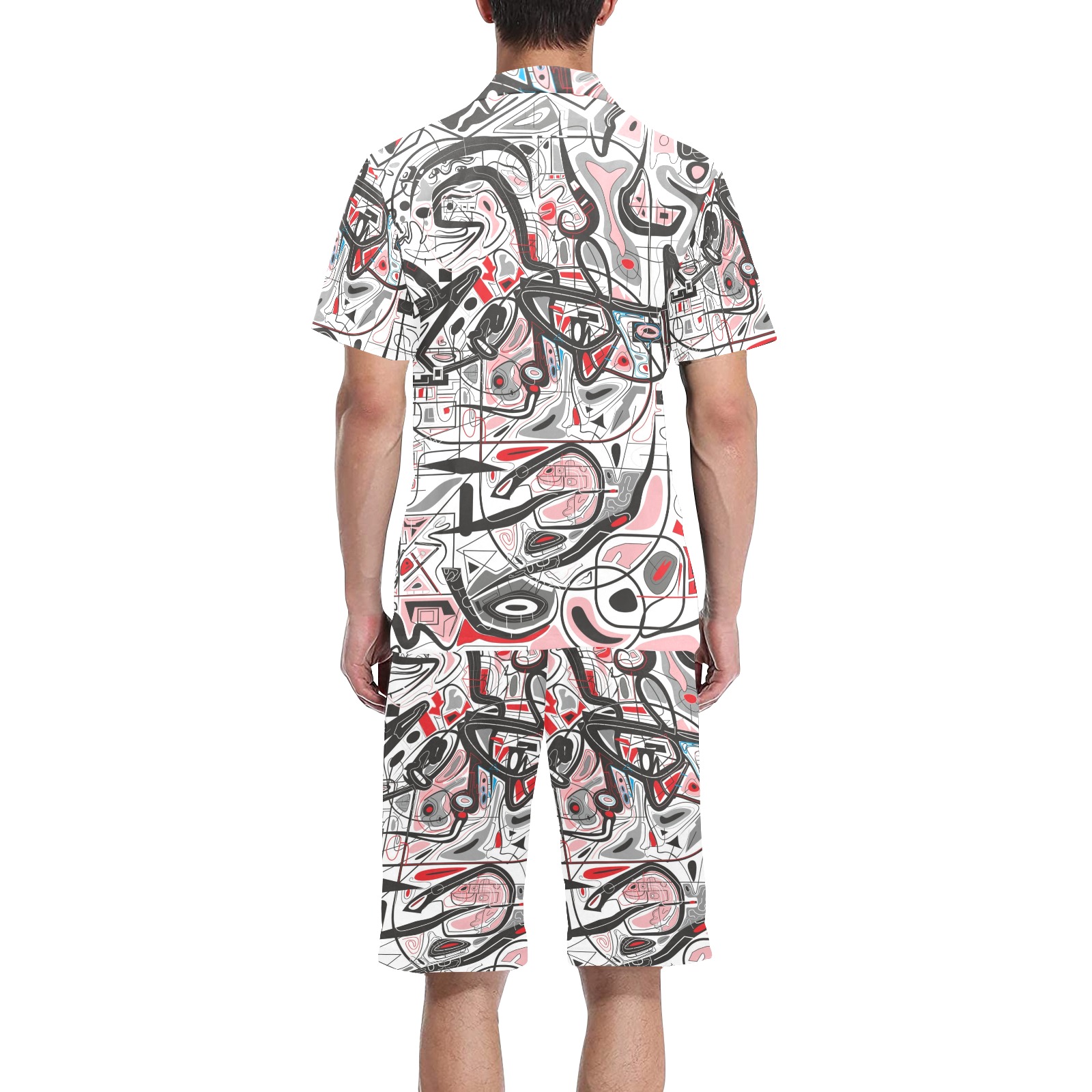 Model 2 Men's V-Neck Short Pajama Set