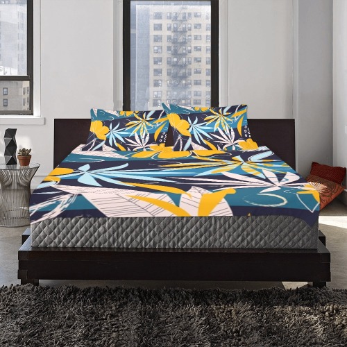 Colorful Tropical Pattern (4) 3-Piece Bedding Set