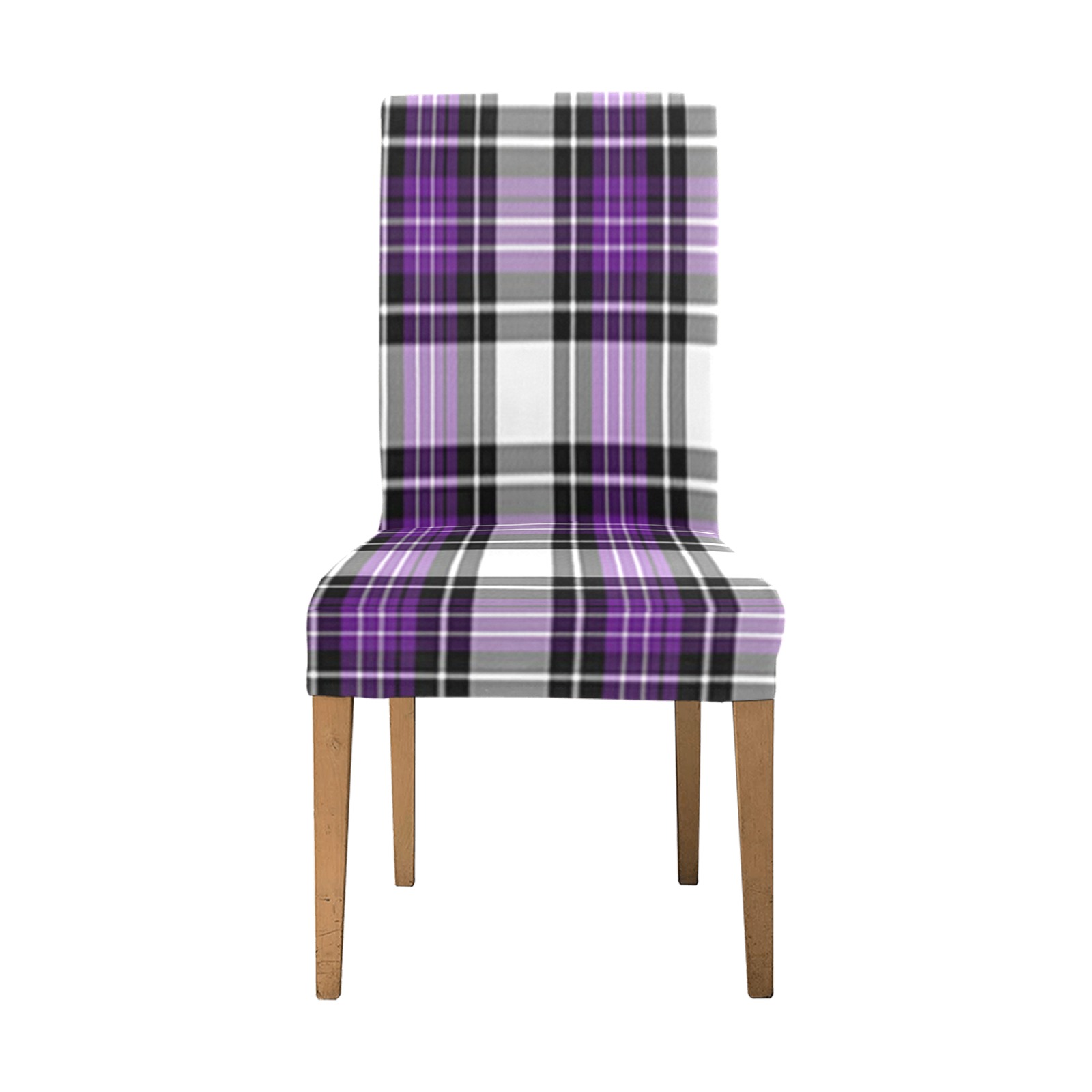 Purple Black Plaid Chair Cover (Pack of 6)