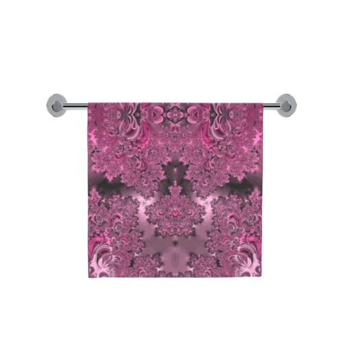 Pink Azalea Bushes Frost Fractal Bath Towel 30"x56"