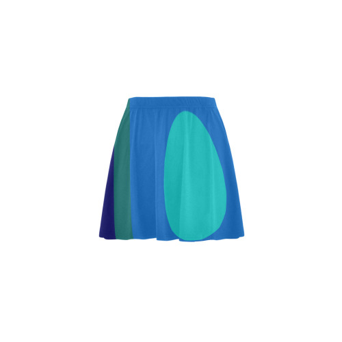 Dimensional Blue Abstract 915 Mini Skating Skirt (Model D36)