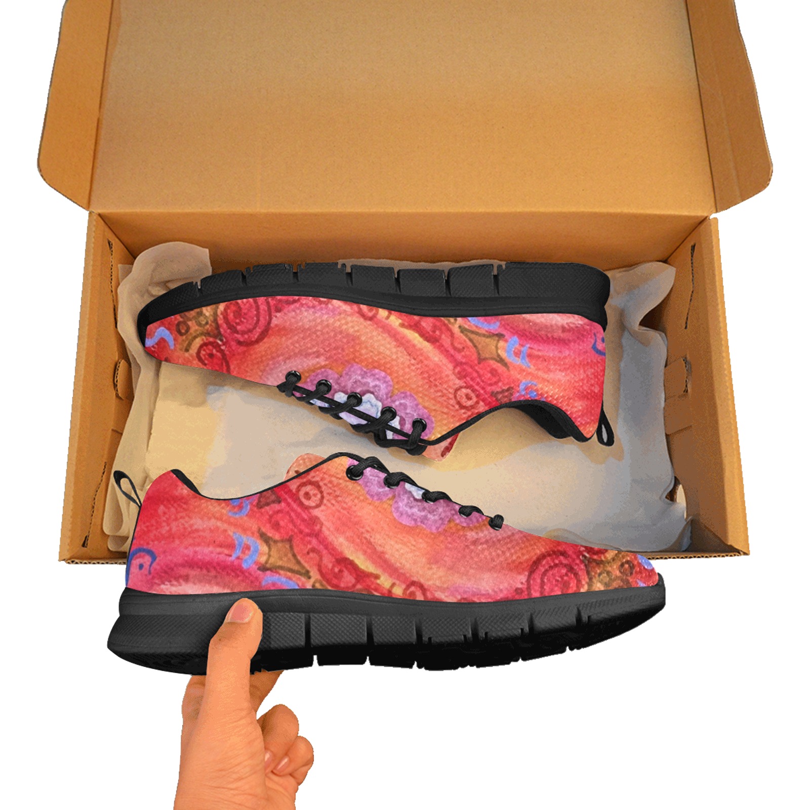 flame flora Women's Breathable Running Shoes (Model 055)