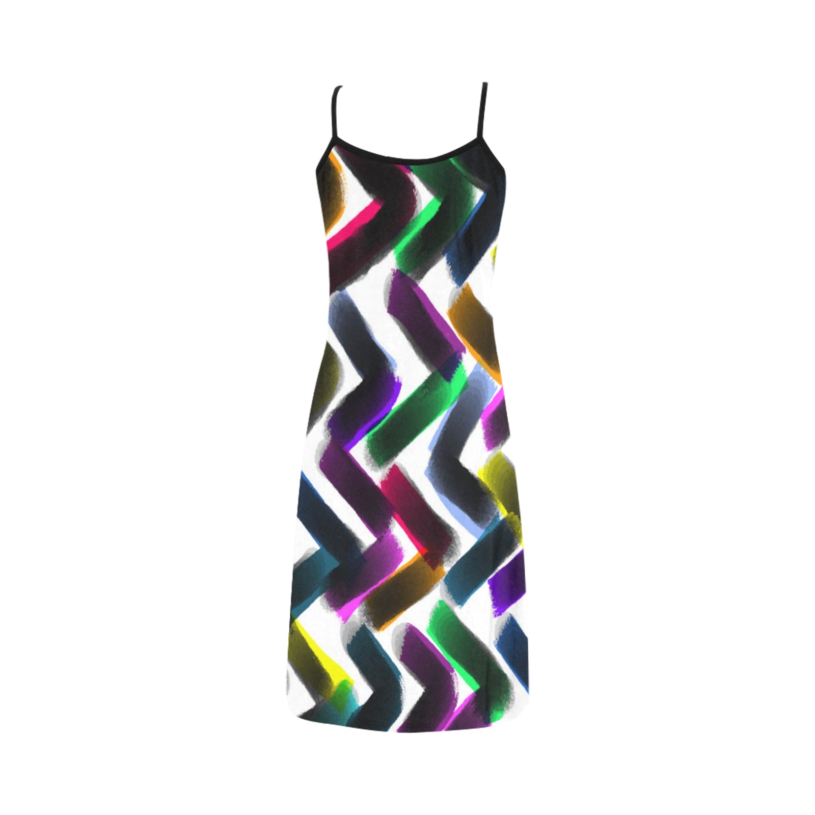 Zig Zag Abstract Art Alcestis Slip Dress (Model D05)