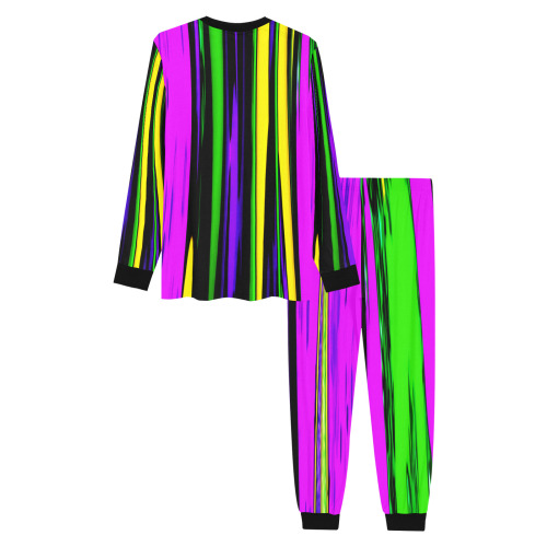 Mardi Gras Stripes Men's All Over Print Pajama Set