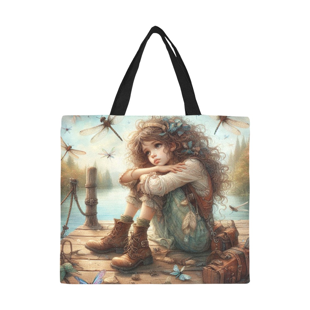 Dragonfly Daydream All Over Print Canvas Tote Bag/Large (Model 1699)