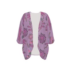 Sweet & Unique Floral Pattern Women's Kimono Chiffon Cover Ups (Model H51)