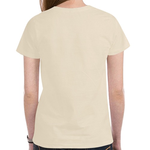 Dolphin Love Beige New All Over Print T-shirt for Women (Model T45)