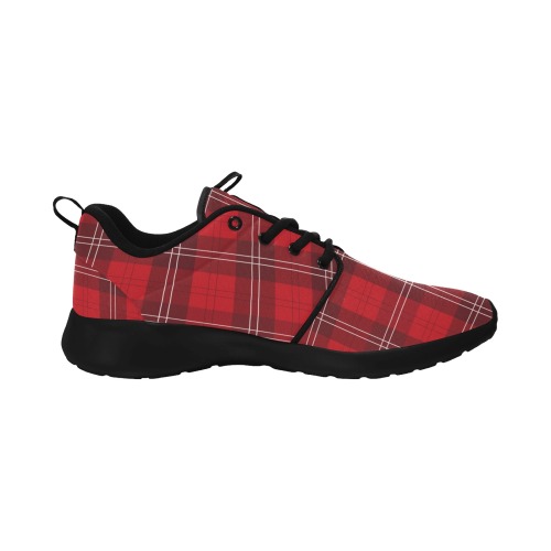 Tartan Plaid - Red Men's Pull Loop Sneakers (Model 02001)