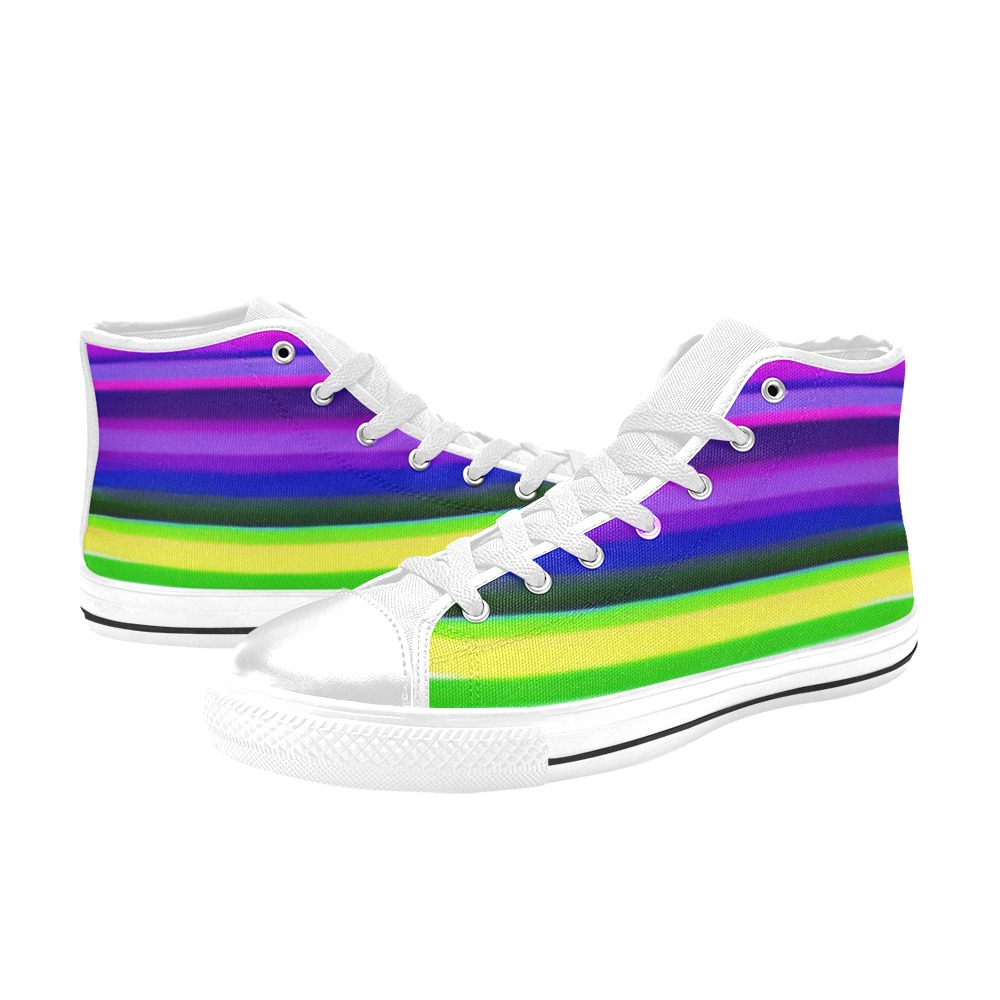 avant_garde_rainbow_TradingCard High Top Canvas Shoes for Kid (Model 017)