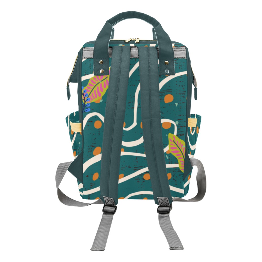 Green Multi-Function Diaper Backpack/Diaper Bag (Model 1688)