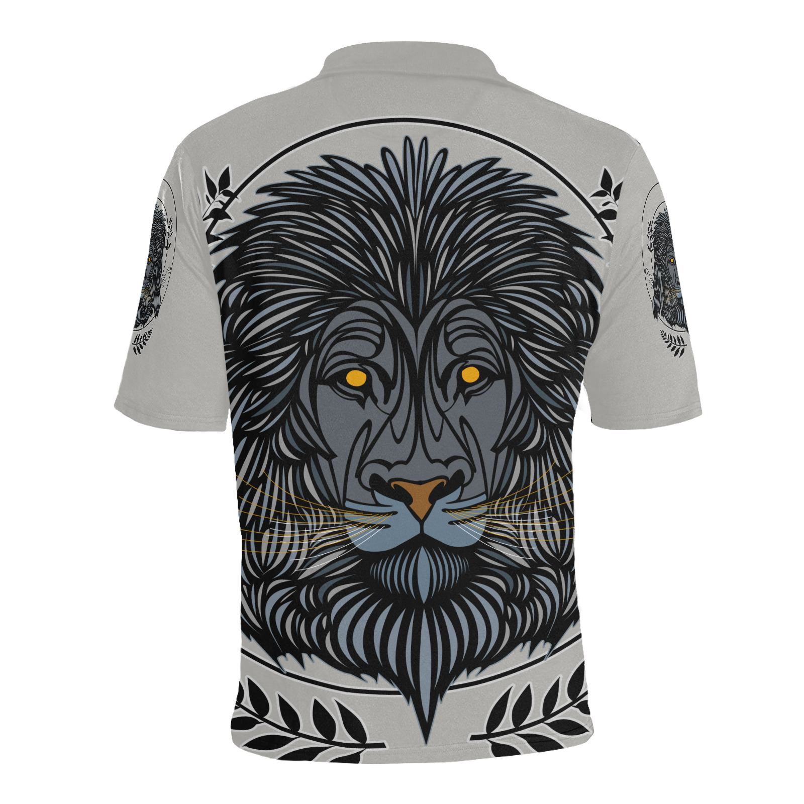 Lion Head Men's All Over Print Polo Shirt (Model T55)