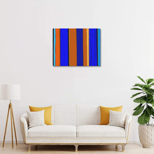 Abstract Blue And Orange 930 Upgraded Canvas Print 14"x11"