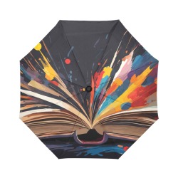 Colorful fantasy erupts from the open book art Auto-Foldable Umbrella (Model U04)