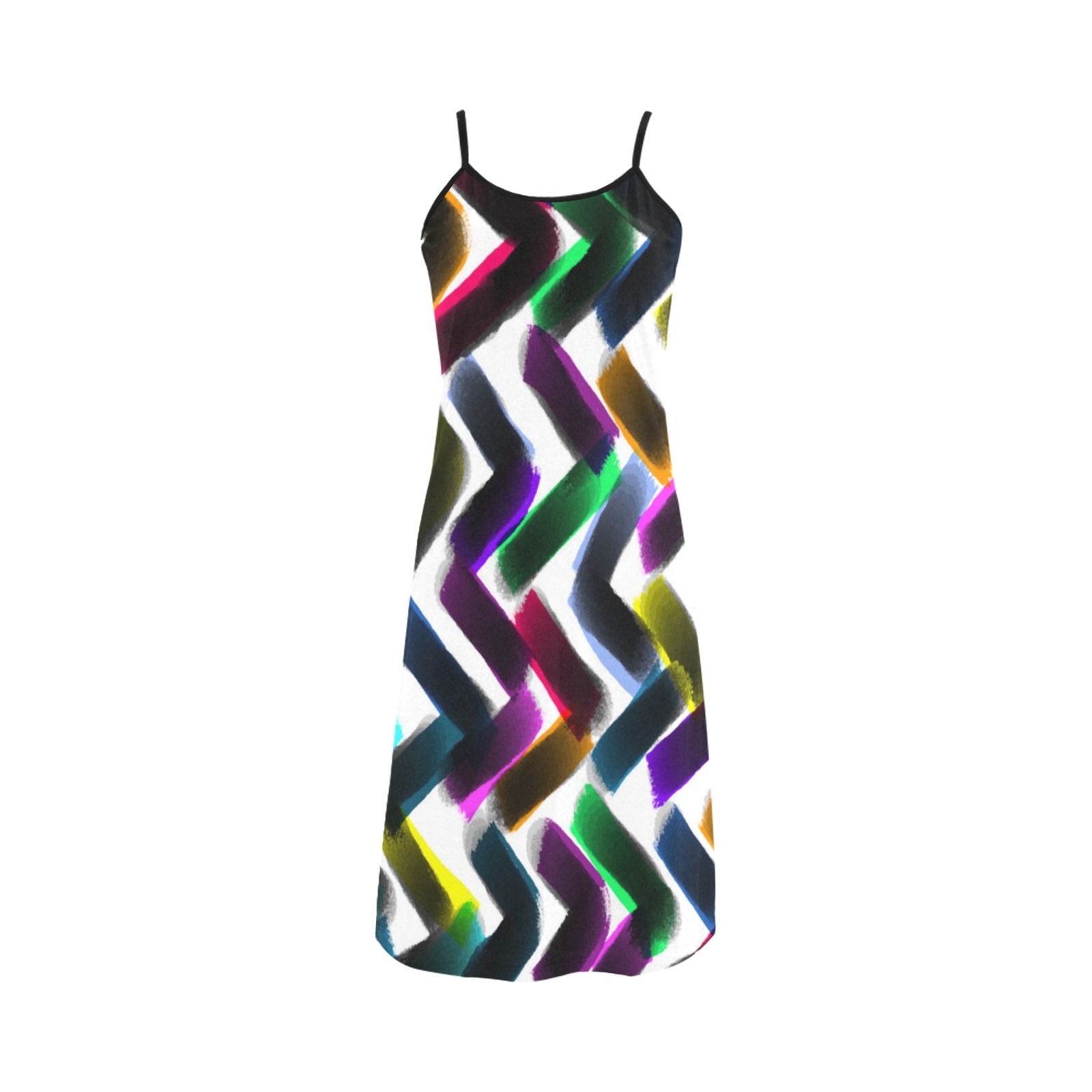 Zig Zag Abstract Art Alcestis Slip Dress (Model D05)