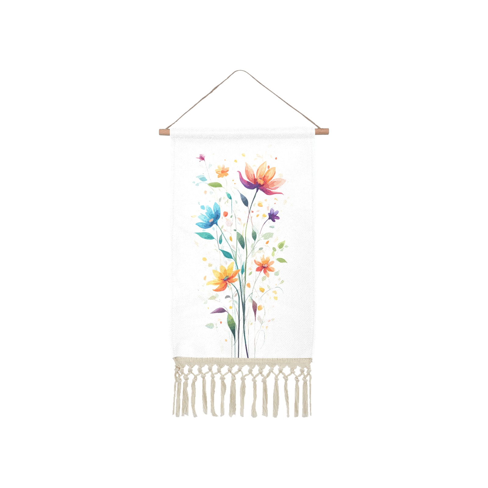 Beautiful summer flowers delicate colorful art. Linen Hanging Poster
