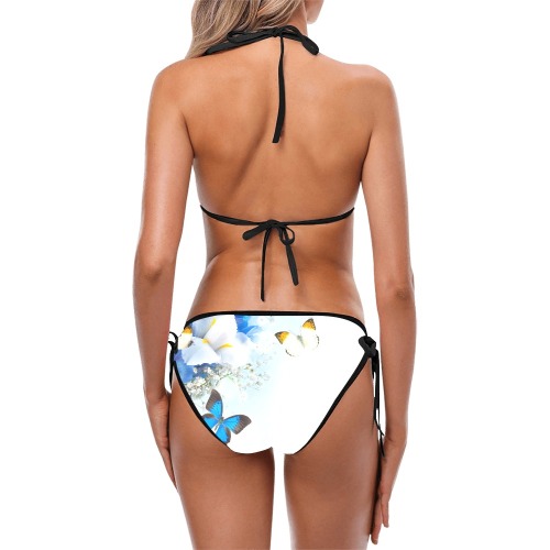 Butterfly Flower Custom Bikini Swimsuit (Model S01)
