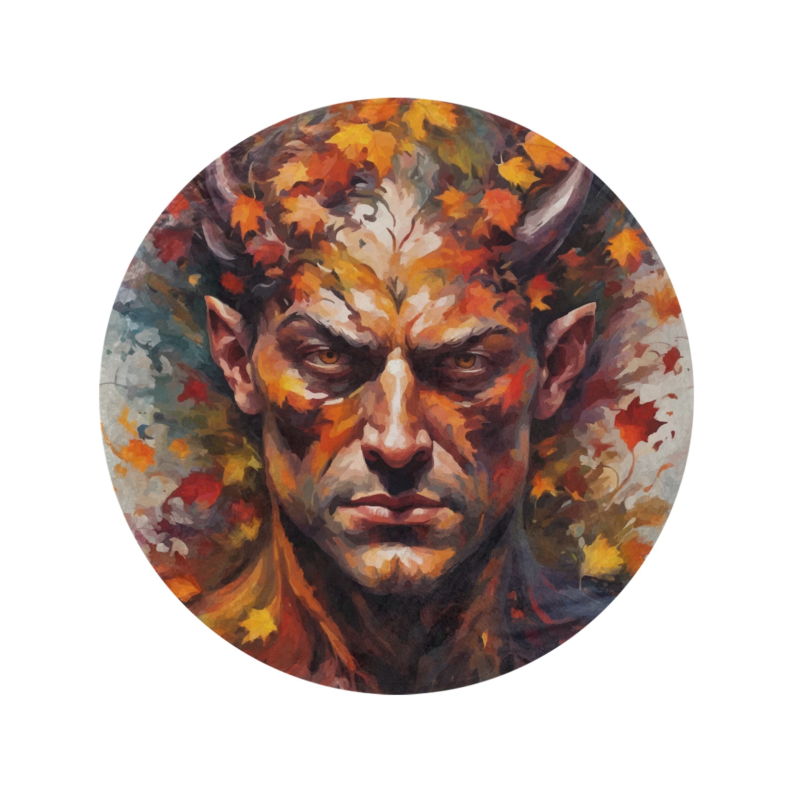 Cool Demon Of Autumn Fall Monster Man Four Seasons Circular Ultra-Soft ...