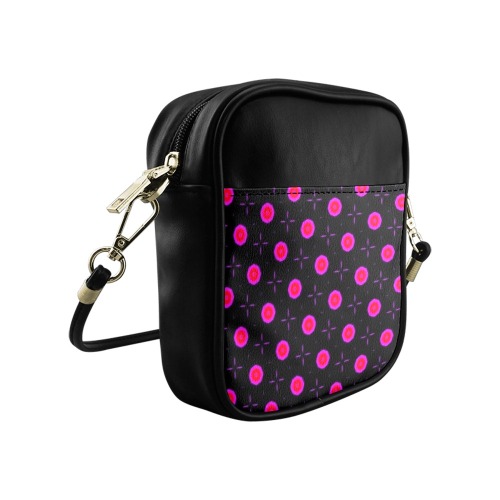 Pink Dots on Black Sling Bag (Model 1627)