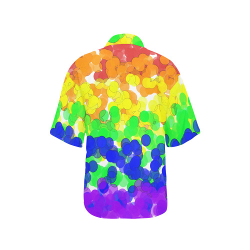 Gay Pride Bokeh All Over Print Hawaiian Shirt for Women (Model T58)