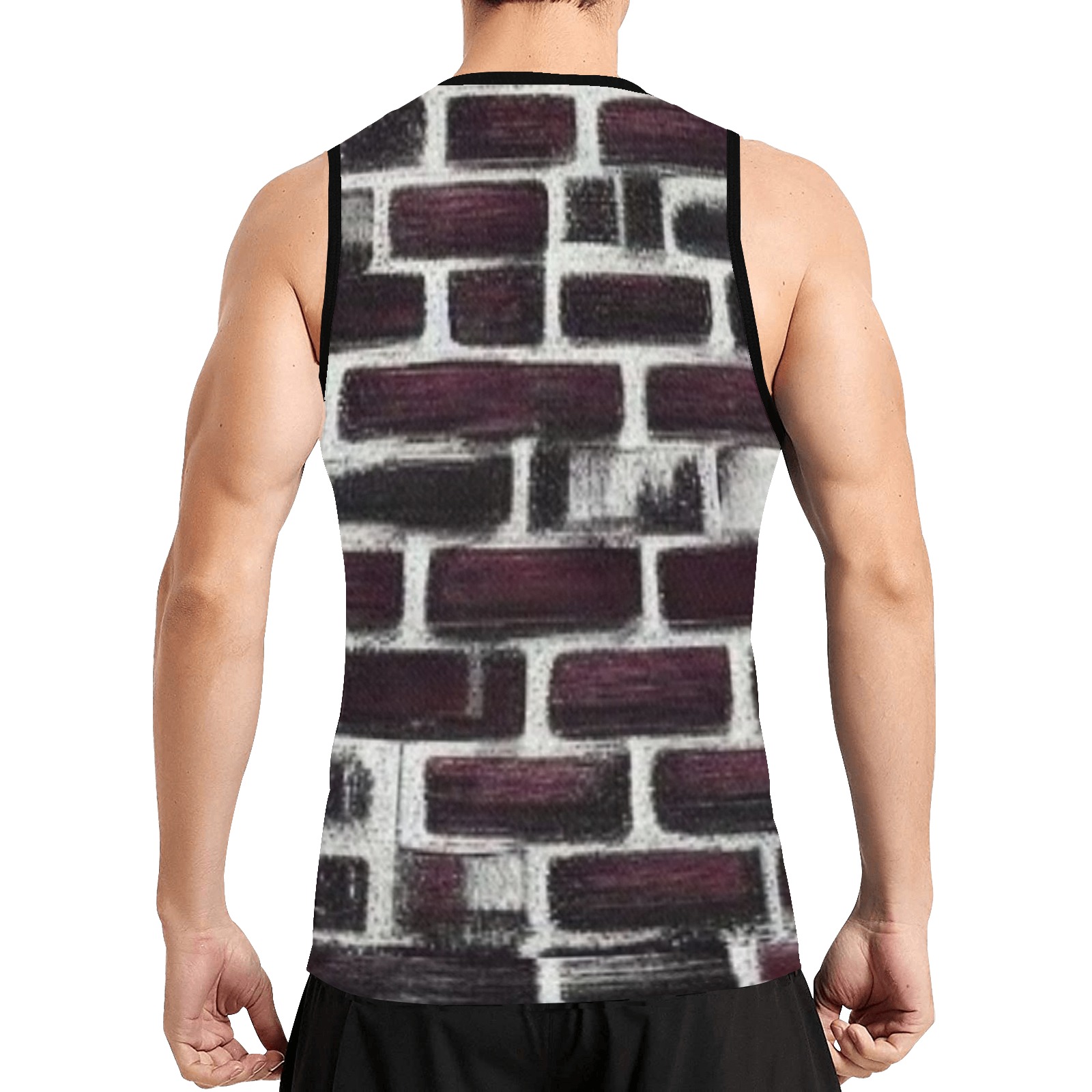 burgundy bricks All Over Print Basketball Jersey