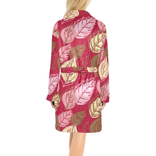 Elegant Fall Leaves Women's All Over Print Night Robe