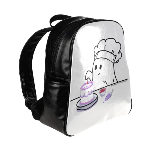 Ghost Decorating A Cake With A White Background Muli-Pockets Backpack Multi-Pockets Backpack (Model 1636)