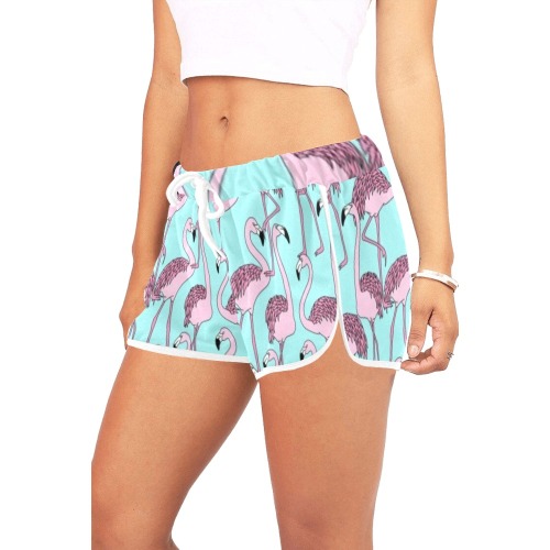 Flamingos Women's All Over Print Relaxed Shorts (Model L19)
