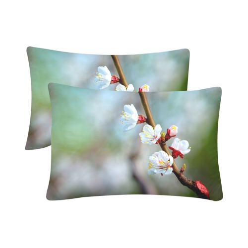 Stunning beauty of white Japanese apricot flowers. Custom Pillow Case 20"x 30" (One Side) (Set of 2)