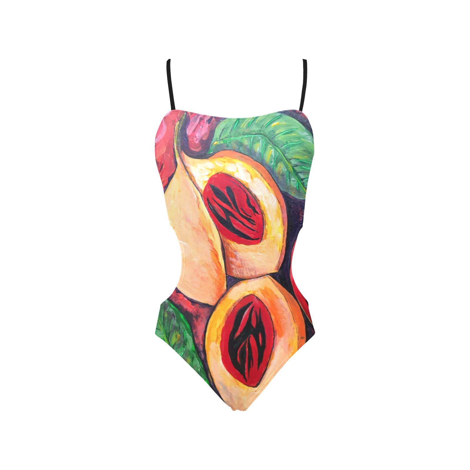 manusartgnd Spaghetti Strap Cut Out Sides Swimsuit (Model S28)