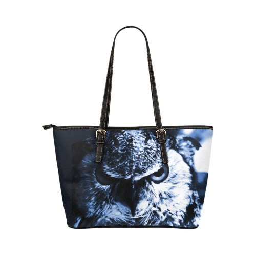 Owl Leather Tote Bag/Large (Model 1651)