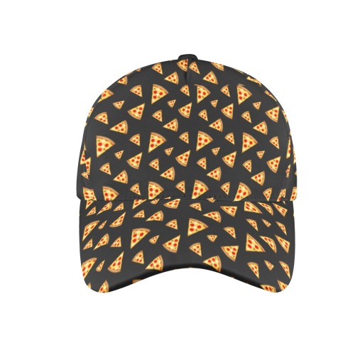 Cool and fun pizza slices dark gray pattern All Over Print Dad Cap