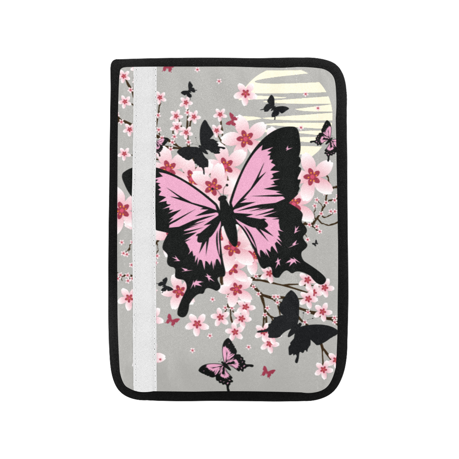 Cherry Blossom Butterflies Car Seat Belt Cover 7''x10''