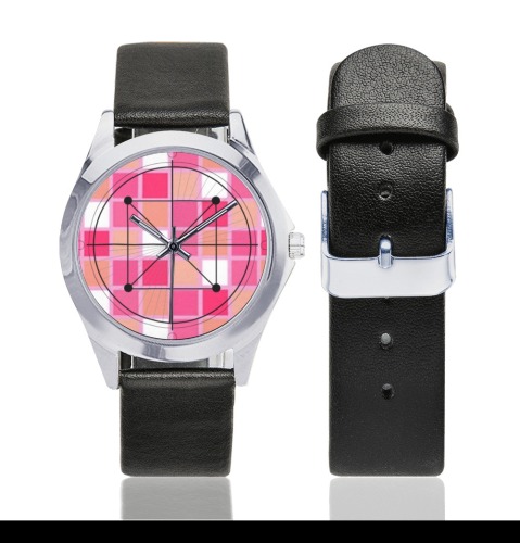 bb yr5y Unisex Silver-Tone Round Leather Watch (Model 216)