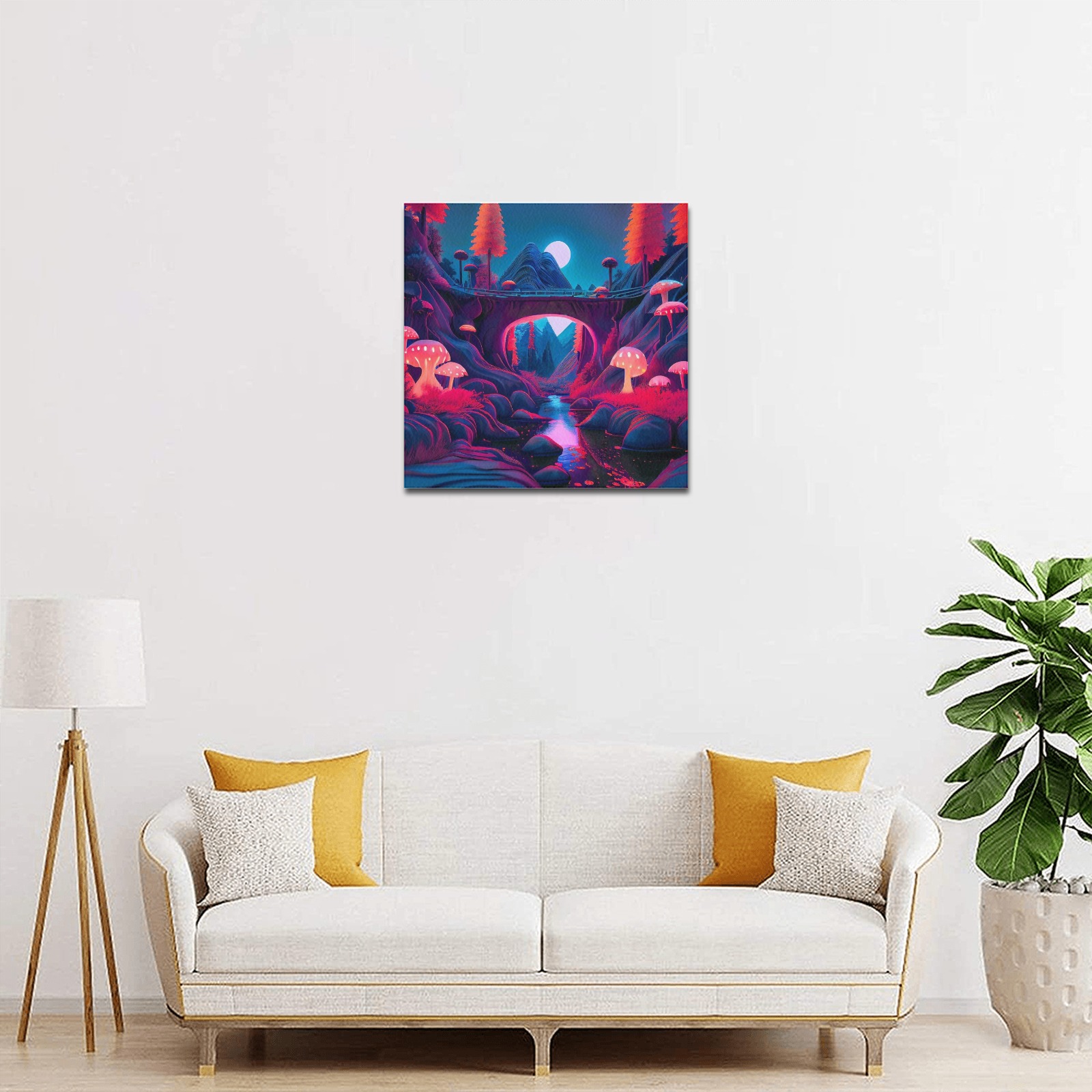 psychedelic landscape 14 Upgraded Canvas Print 16"x16"