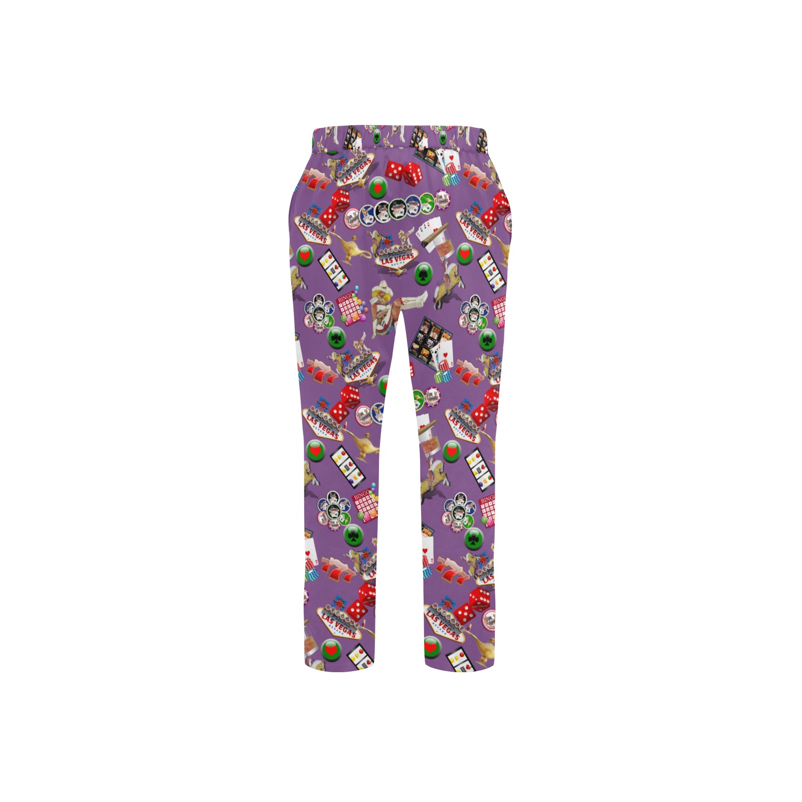 Gamblers Delight on Purple Men's All Over Print Casual Trousers (Model L68)