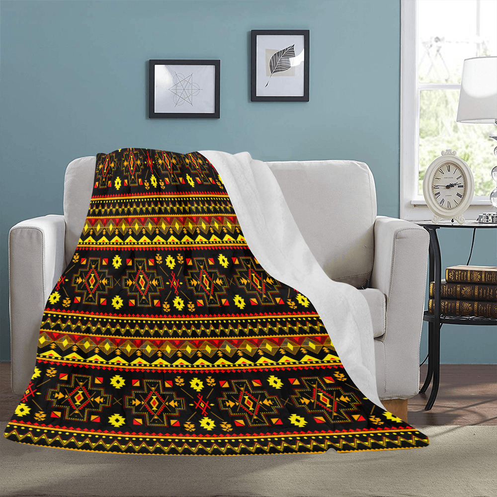 Aboriginal Ethnic Tribal Pattern Ultra-Soft Micro Fleece Blanket 54"x70"