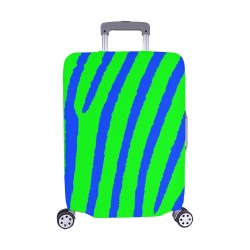 Zebra Print (Green & Blue) Luggage Cover/Medium 22"-25"